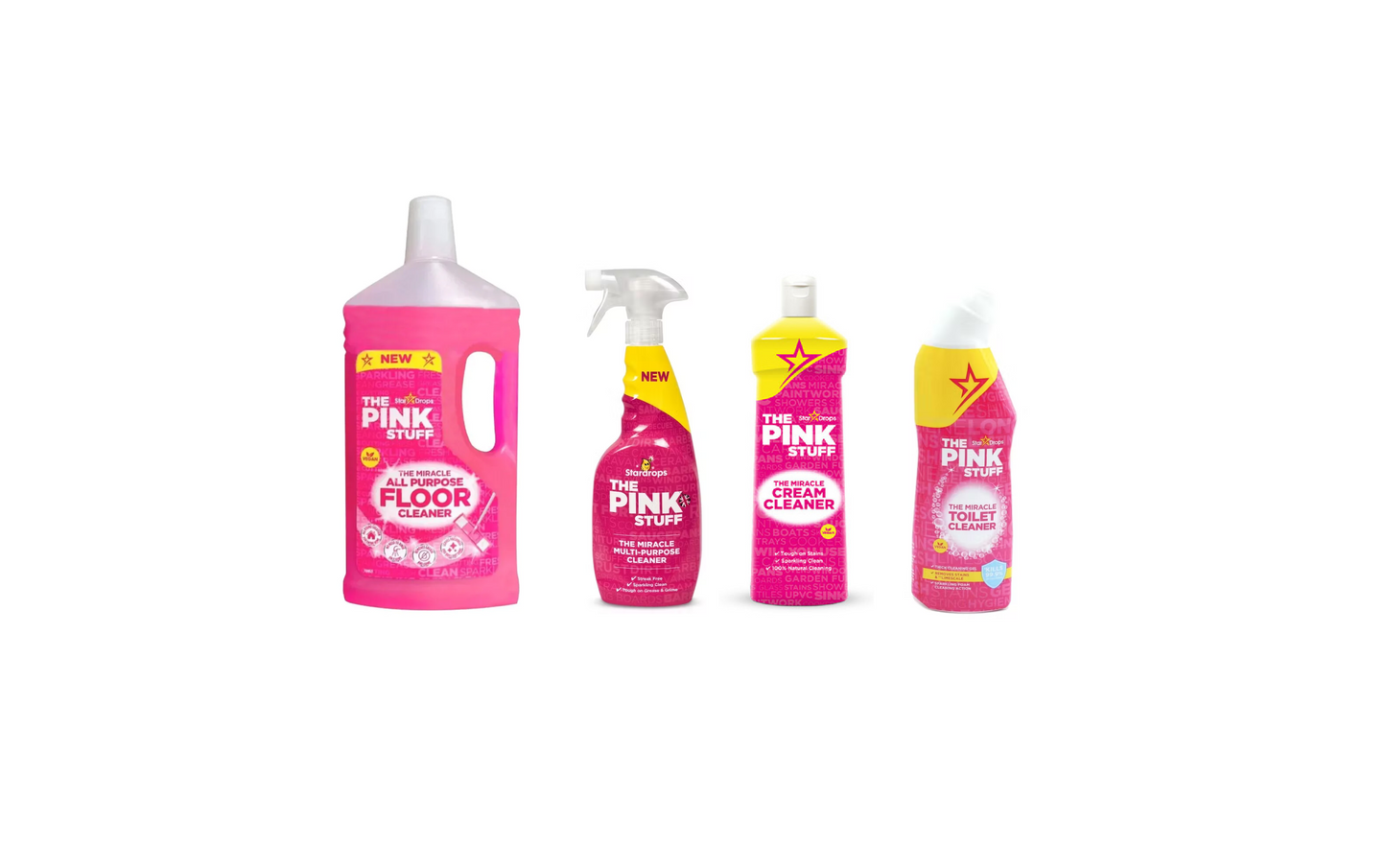 Stardrops The Pink Stuff Bundel - Vloerreiniger, Allesreiniger, Cream Cleaner en Toilet Cleaner