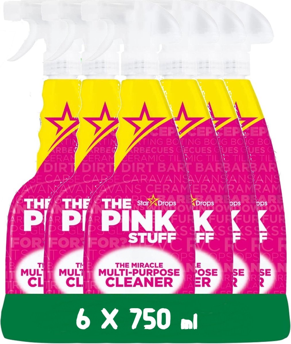 The Pink Stuff Allesreiniger Spray - 6 x 750 ml voordeelverpakking - Milieuvriendelijk