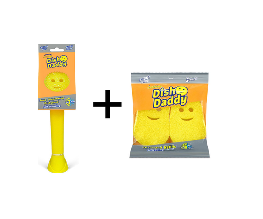 Scrub Daddy Dishwashing Brush - Incl. 2 Extra Sponges - Yellow
