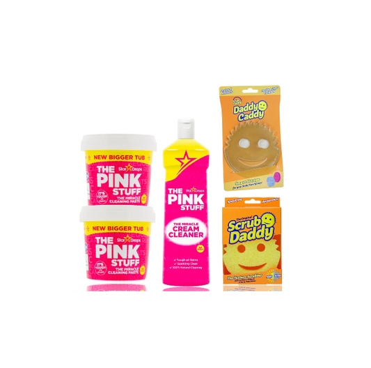 Schrob-Paket – Scrub Daddy, Daddy Caddy, Pink Stuff Pasta, Cream Cleaner