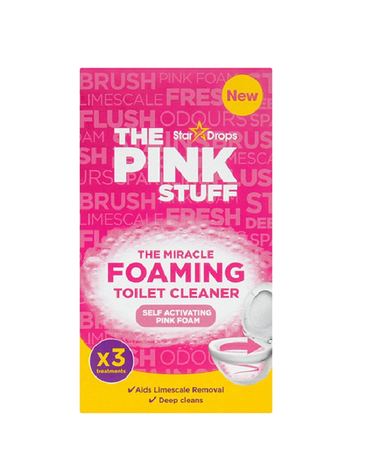 NEW The Pink Stuff | The miracle foaming toilet powder | Toilet cleaner powder | 3 x 100 grams