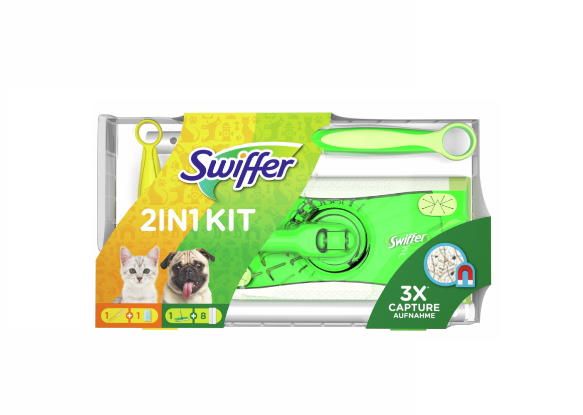 Swiffer Kit Floor Cleaner + Dry Floor Wipes And Duster + Refill Ideal For Pets