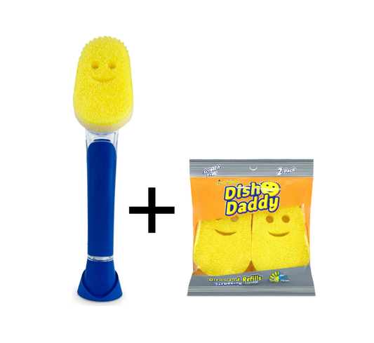 Scrub Daddy Dishwashing Brush - Incl. 2 Extra Sponges - Blue